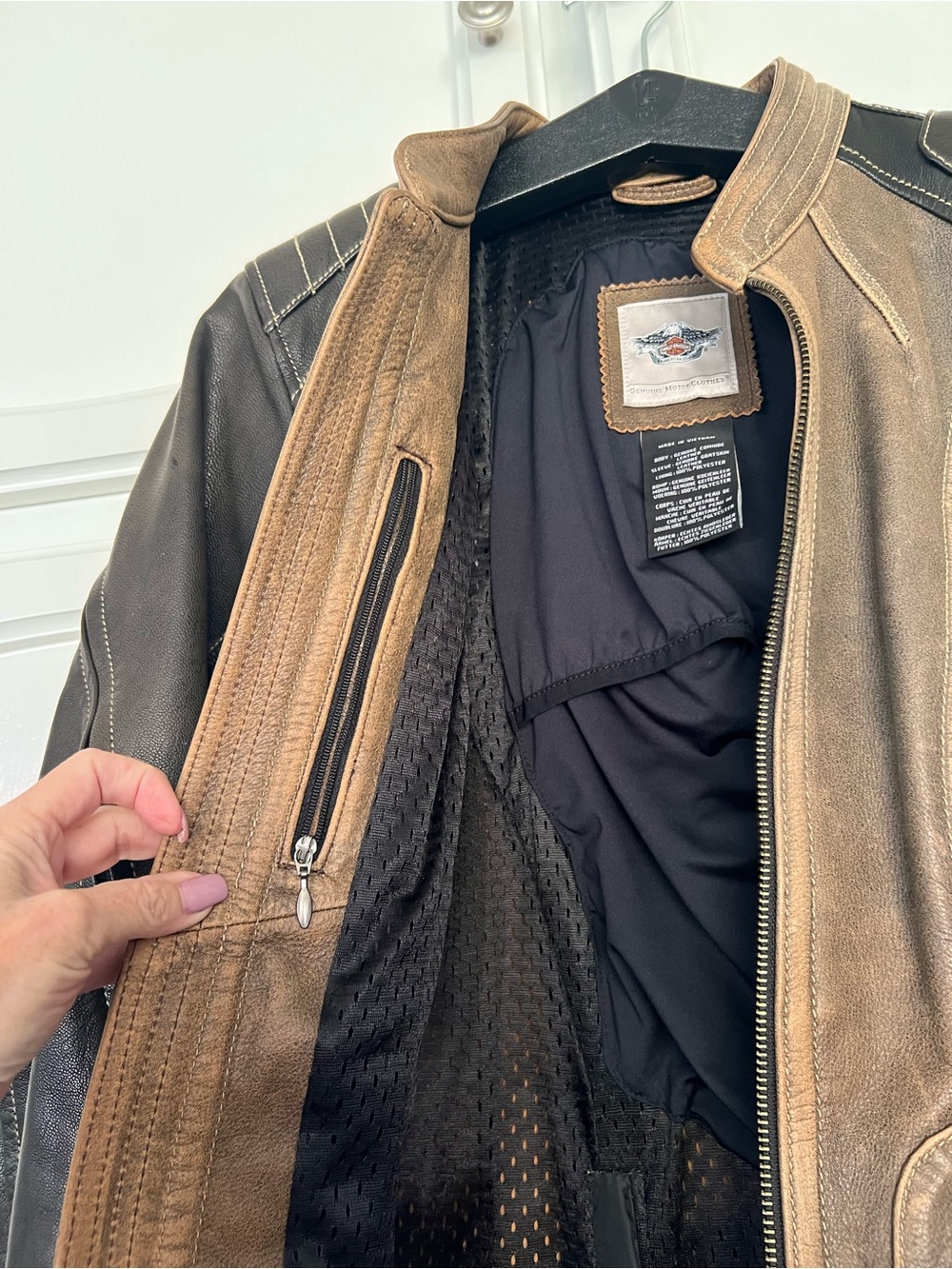 Harley-Davidson Brown and Black Women's Leather Riding Jacket - Picture 7 of 13